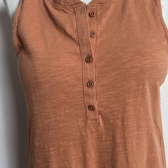 Z Supply Cotton Brown Shirt Dress maxi with side slits and front button size XS - Picture 4 of 15